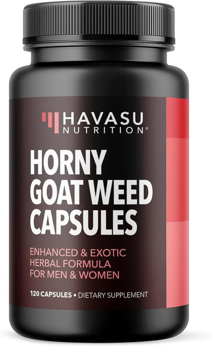 Horny Goat Weed for Men and Women - Extra Strength Performance Support with Maca Root Extract & Tongkat Ali & Muira Puama - Power, Performance and Energy Support - 2 Months Supply Herbal Supplement