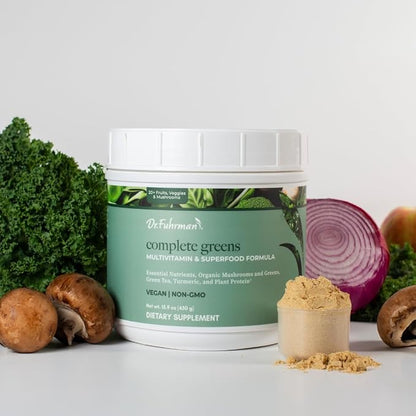 Dr. Fuhrman Complete Greens Multivitamin and Superfoods Formula - Premium Powdered Greens Superfood for Optimal Health and Nutrition (30 Servings)