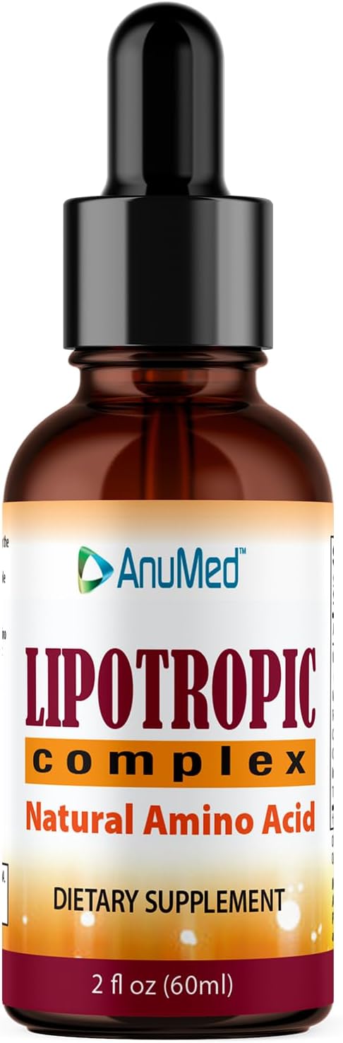 ANUMED - Lipotropic Complex Liquid Drops with Vitamin B12, B6, Folic Acid, Choline, Inositol for Liver Health, Natural Cleanser, Detox + Boosts Natural Energy Levels. Vegan, Non-GMO, Gluten-Free (2oz)