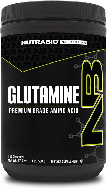 NutraBio Pure L-Glutamine Powder - L-Glutamine Supplement- Amino Acid - Pure Grade: Absolutely no Additives, Fillers or Excipients! - Muscle Recovery Supplement - (500 Grams)