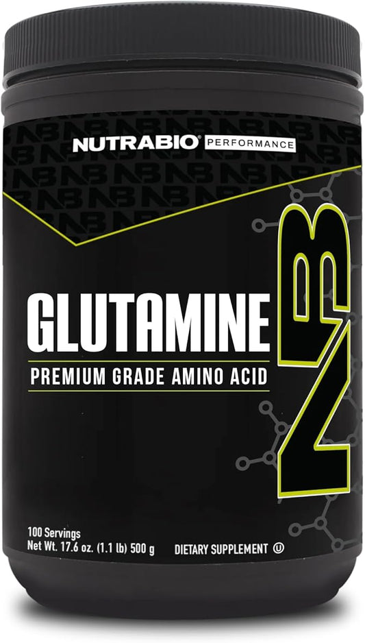 NutraBio Pure L-Glutamine Powder - L-Glutamine Supplement- Amino Acid - Pure Grade: Absolutely no Additives, Fillers or Excipients! - Muscle Recovery Supplement - (500 Grams)