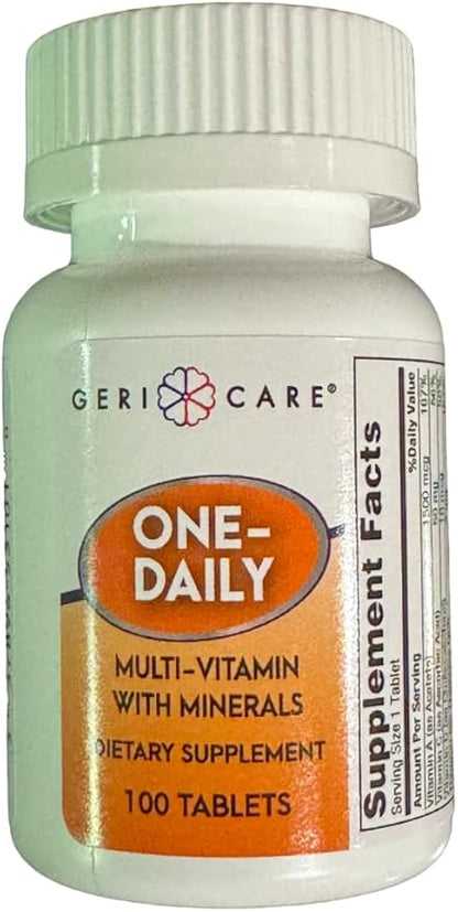 GeriCare One-Daily Multi-Vitamin & Minerals, Dietary Suplement Tablets (100 Count (Pack of 1))