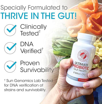 Silver Fern Ultimate Probiotic Supplement Vegicaps - Daily Metabolic Restoration, Proven Survivability, DNA Verified Multi-Strain Probiotic Capsules (2 Bottles - 120 Capsules)