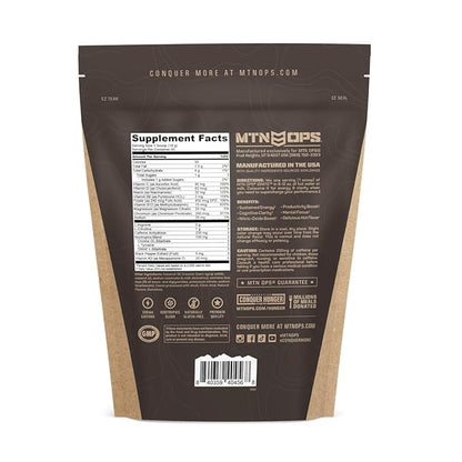 MTN OPS Hot Ignite Coffee Alternative | Mountain Mocha Flavor | Instant Coffee Nootropic & L-Arginine L-Citrulline Blend for Cognitive Clarity, & Focus | 200mg Caffeine | 30 Servings