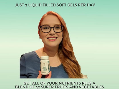 MultiVitaGel Liquid Filled Gel Caps, Vitamins Plus 42 Fruits & Veggies Blend, Optimum Nutrition Delivery