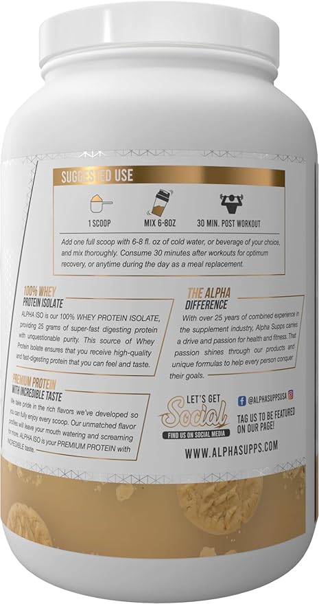 ISO, Low Carb 100% Whey Protein Isolate Powder, 25 Grams Per Serving, Helps Support Muscle Growth, Low Sugar and Gluten Free (Snicker Doodle, 2 lb)