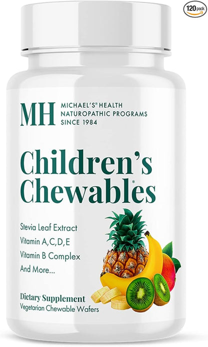 MICHAEL'S Health Naturopathic Programs Children’s Chewables - 120 Vegetarian Wafers - Fruit Punch Flavor - Multivitamin & Mineral Supplement - Kosher - 60 to 120 Servings