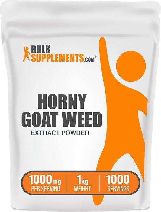 BulkSupplements.com Horny Goat Weed Extract - Epimedium Extract, Horny Goat Weed Herbal Supplements, Horny Goat Weed Powder- Gluten Free, 1000mg per Serving, 1kg (2.2 lbs) (Pack of 1)