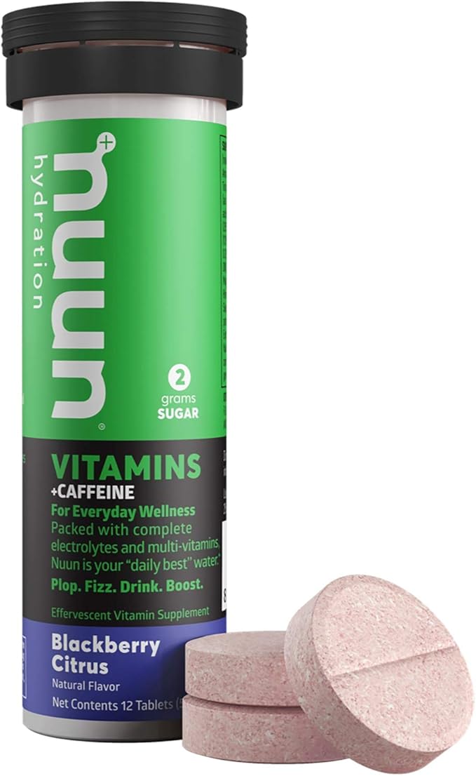Nuun Vitamins + Caffeine: BlackBerry Citrus Supplement (3 Tubes of 12 Tabs)3