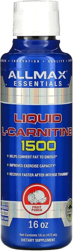 ALLMAX Nutrition Liquid L-Carnitine 1500 + Vitamin B5, 16 oz / 473 ml (Fruit Punch)