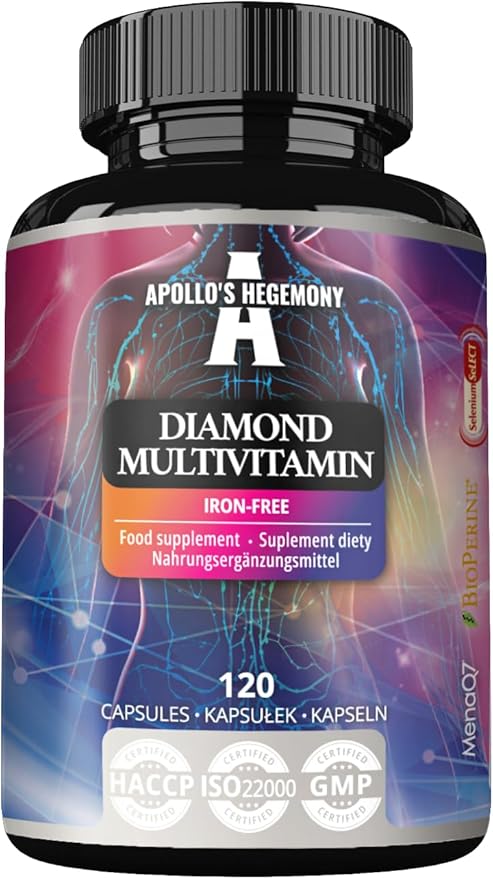 APOLLO'S HEGEMONY Diamond Multivitamin 120 Vegan Tablets - Comprehensive Vitamin and Mineral Blend- 2 Month Supply - Support for Energy and Vitality - from