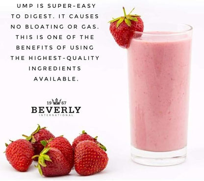 Beverly International UMP Protein Powder, Strawberry. Unique Whey-Casein Ratio Builds Lean Muscle. Easy to Digest. No Bloat. (32.8 oz) 2lb .8 oz