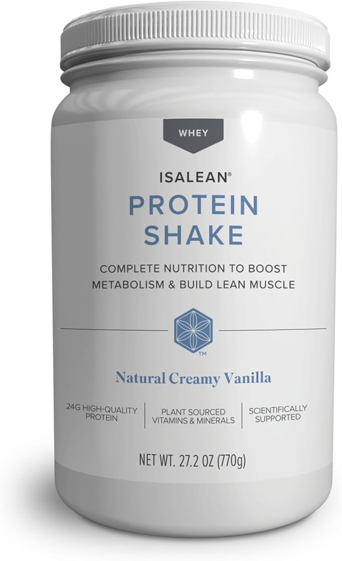 Isagenix IsaLean Shake - Complete Superfood Meal Replacement Drink Mix for Maintaining Healthy Weight and Lean Muscle Growth – (Kosher) Natural Creamy Vanilla - 14 Servings