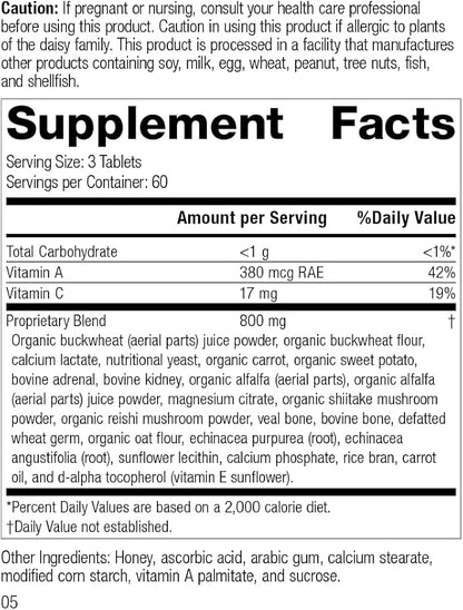 Standard Process Cataplex A-C-P Heart Health, Gum Health, Immune Support, and Vascular Supplement with Vitamin C, Magnesium Citrate, Nutritional Yeast, Vitamin A, Reishi Mushroom Powder - 180 Tablets