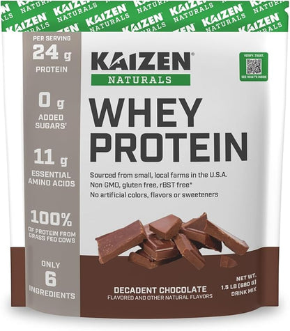 Whey Protein. Grass-fed Whey, Lactose Free, Gluten Free, Non-GMO, No Artificial Ingredients, 5.7g BCAA, 2.7g Leucine, EAA 11.9, Locally Sourced/Minimal Ingredients, 22 Servings, 1.5lb