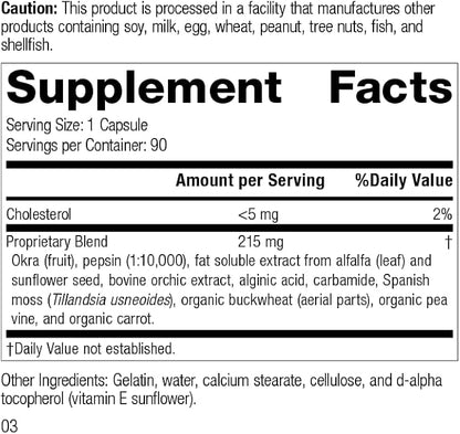 Standard Process Okra Pepsin E3 - Whole Food Digestion and Digestive Health, Cholesterol, Bowel and Bowel Cleanse with Pepsin, Alfalfa, Spanish Moss, Buckwheat and Okra - Gluten Free - 90 Capsules