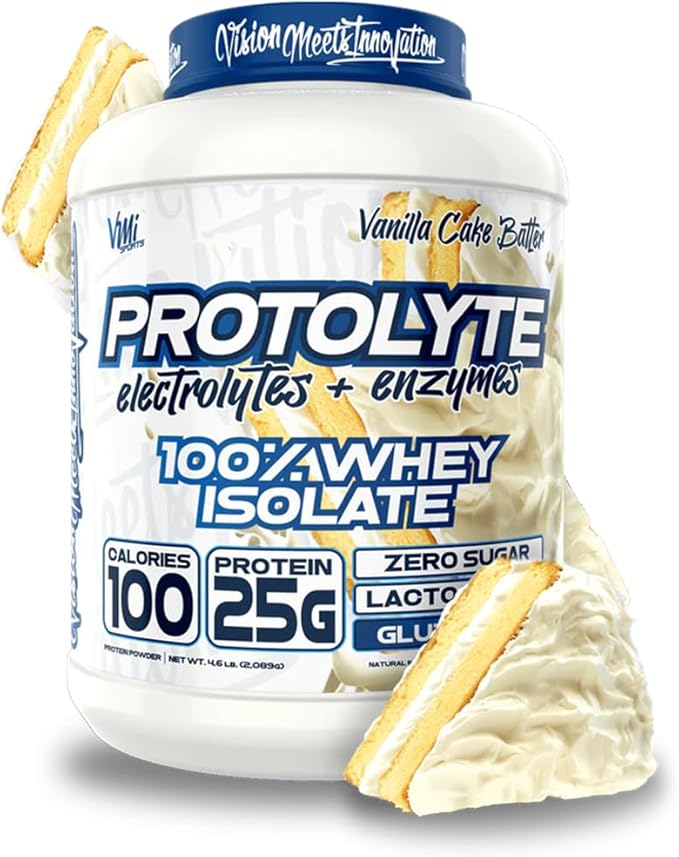 VMI Sports ProtoLyte Whey Isolate Protein Powder, Vanilla Cake Batter, 4.6 lbs