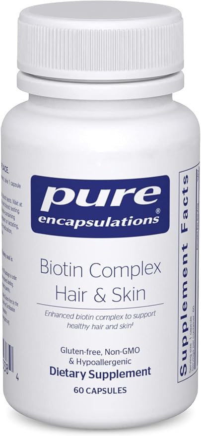 Pure Encapsulations Biotin Complex Hair & Skin | Biotin Complex for Healthy Hair and Skin Support | 60 Capsules
