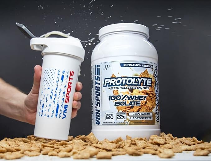VMI Sports Protolyte 100% Whey Protein Isolate | + Electrolytes & Enzymes | Zero Sugar – Keto Friendly - Lactose Free | 21-25g Protein for Muscle Growth – Recovery – Hydration