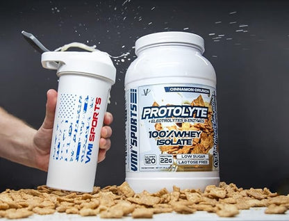 VMI Sports Protolyte 100% Whey Protein Isolate | + Electrolytes & Enzymes | Zero Sugar – Keto Friendly - Lactose Free | 21-25g Protein for Muscle Growth – Recovery – Hydration