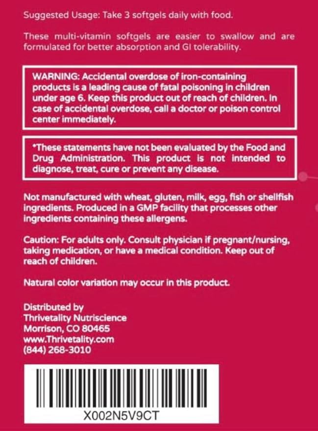 ONE Woman Bio-Optimized Multi-Nutrient by Thrivetality | Women's Multivitamin | #1 Physician Formulated | Science Based | Clinically Proven | Max Tolerability & Absorption | Super Antioxidants