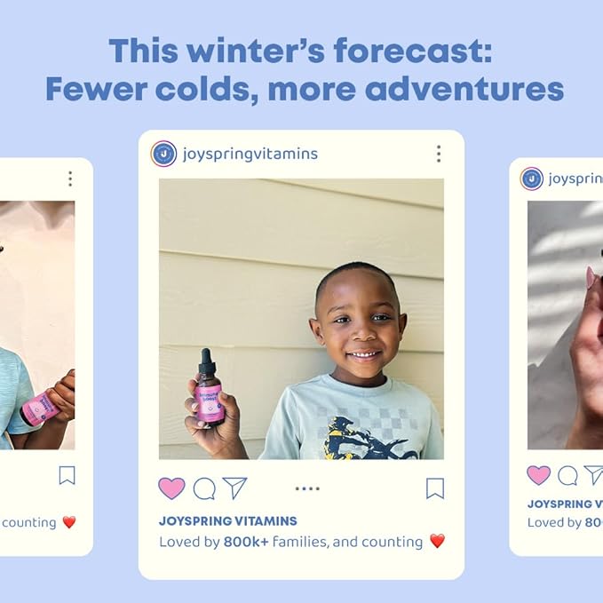 JoySpring Immune Drops - Kids’ Immunity Support Supplement (1 fl oz, 30 Servings) with Organic Elderberry Liquid, Echinacea, Oregon Grape Root & Orange Peel for Ages 2-16+ Years and Adults.