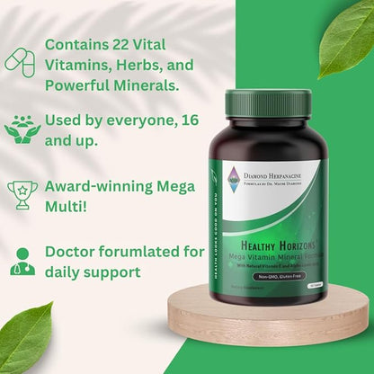 Diamond Healthy Horizons Multivitamin - Natural Multivitamin to Support Stress Relief and Provide Essential Nutrients - Daily Multivitamin for Men and Women - (90 Count)