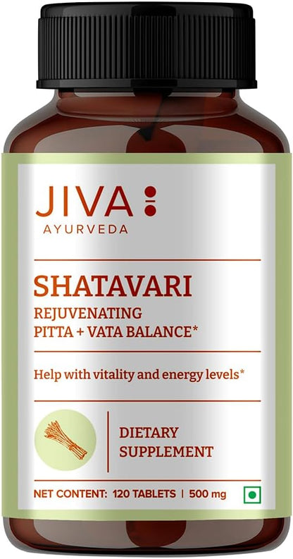 JIVA Shatavari Tablets 500mg | 100% Pure & Natural Supplement for Men & Women - 120 Tablets (2)