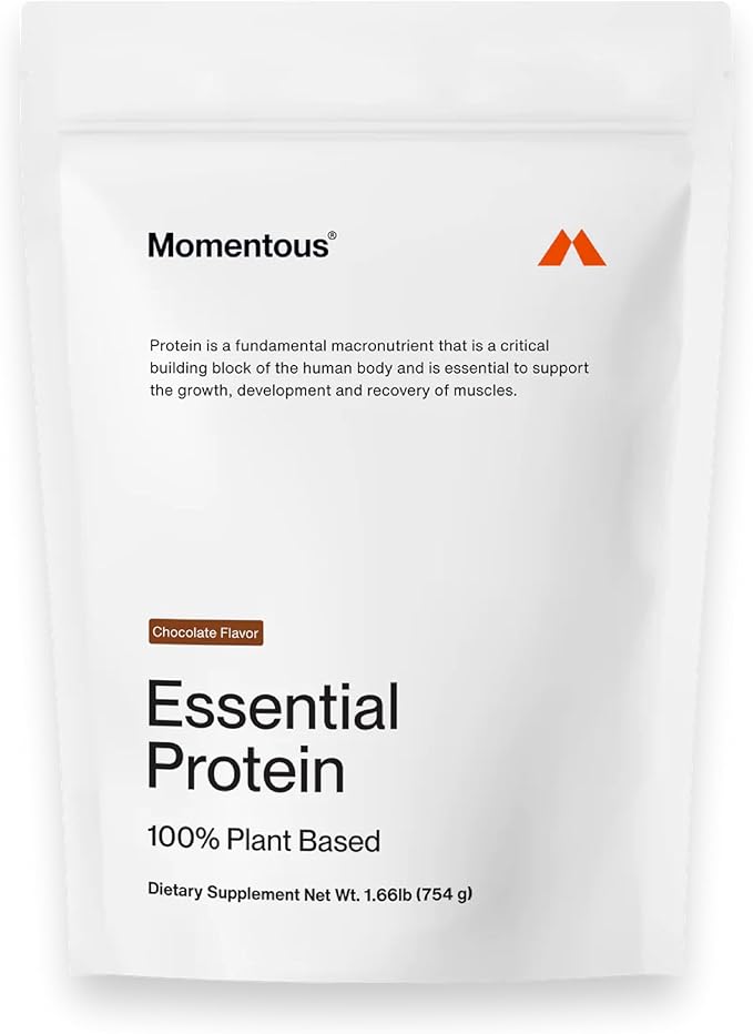 Momentous Essential Vegan Protein Powder - 20g Plant Based Protein - NSF Certified, Gluten-Free, Non-GMO, 20 Servings for Essential Everyday Use, Chocolate