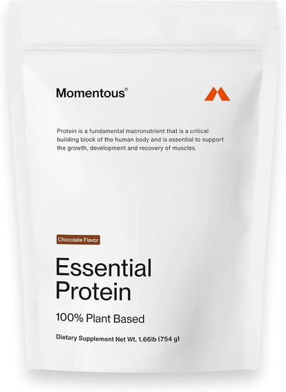 Momentous Essential Vegan Protein Powder - 20g Plant Based Protein - NSF Certified, Gluten-Free, Non-GMO, 20 Servings for Essential Everyday Use, Chocolate