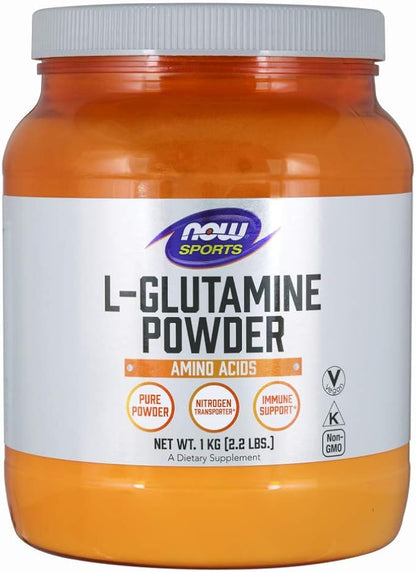 NOW Foods Sports Nutrition, L-Glutamine Pure Powder, Nitrogen Transporter*, Amino Acid, 35.3-Ounce