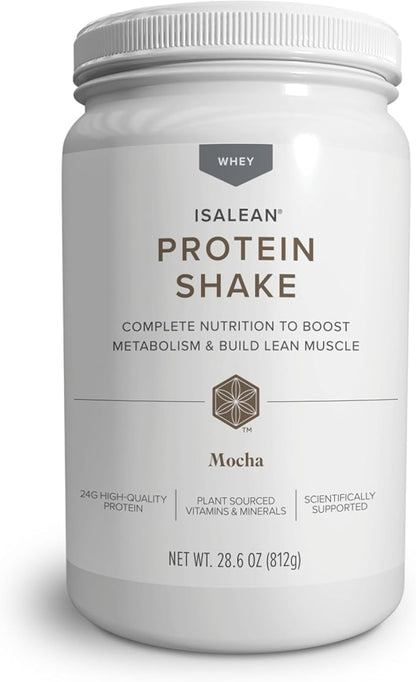 Isagenix IsaLean Shake - Complete Superfood Meal Replacement Drink Mix for Maintaining Healthy Weight and Lean Muscle Growth - 826 Grams - 14 Meal Canister (Mocha)