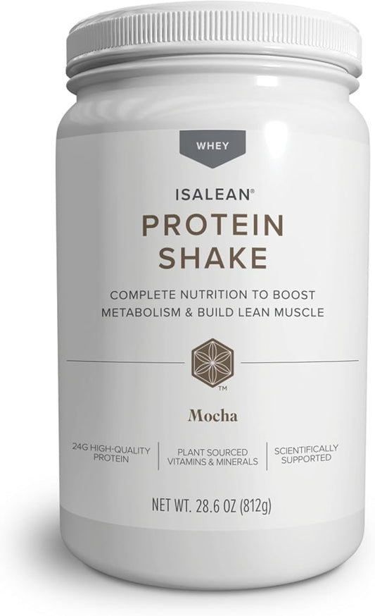 Isagenix IsaLean Shake - Complete Superfood Meal Replacement Drink Mix for Maintaining Healthy Weight and Lean Muscle Growth - 826 Grams - 14 Meal Canister (Mocha)