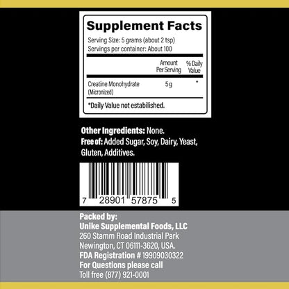 Creatine Monohydrate Powder |Pure Micronized Creatine for Enhanced Muscle Mass Athletic Performance and Muscle Recovery | Halal Kosher Vego Keto Friendly Creatine – Unflavored