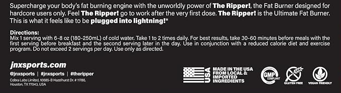 JNX SPORTS The Ripper! Fat Burner - Sample Variety Pack 5 x 8g Sticks | Super Thermogenesis, Appetite Control & Extreme Energy for Men & Women