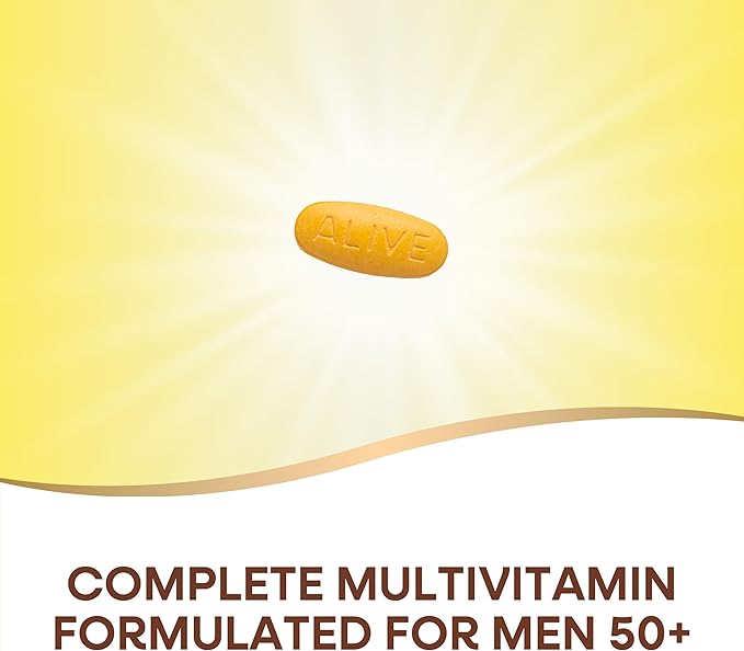 Nature’s Way Alive! Men’s 50+ Complete Multivitamin, Supports Multiple Body Systems*, Supports Cellular Energy*, High Potency B-Vitamins, Gluten-Free, 130 Tablets