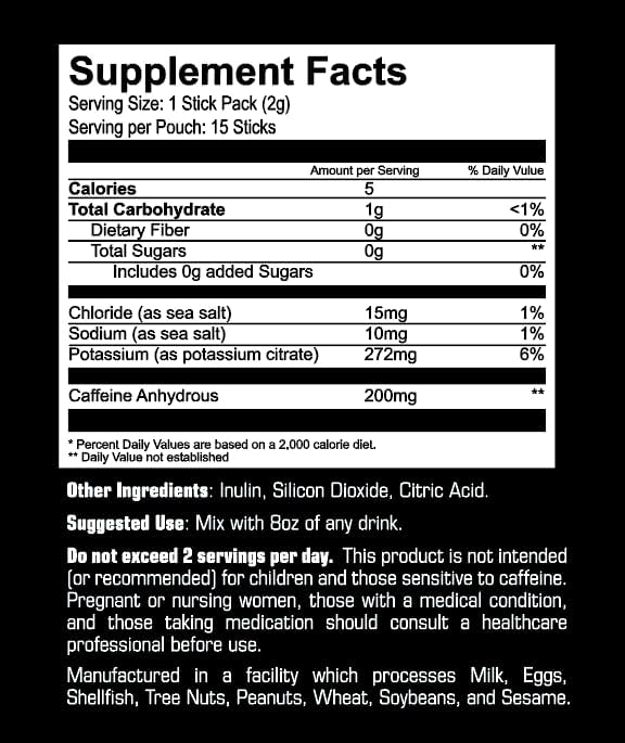 Drink Energizer I Energy Boost Any Drink I 200mg Unflavored Pure Caffeine Powder I Energy in just 30 Minutes I 15 Sticks