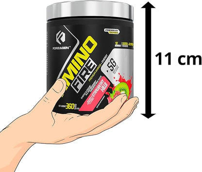 Forzagen Amino Fire | Essential Amino Energy Powder for Pre-Workout | BCAA Energy Boost & Muscle Recovery Drink Mix, Enhance Focus & Concentration, Dietary Supplement | Strawberry Kiwi, 40 Servings