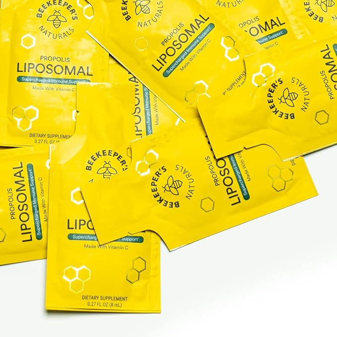 Beekeeper's Naturals Propolis Liposomal with Vitamin C Effective Bio-Available Immune Support Delivery, 30 Ct