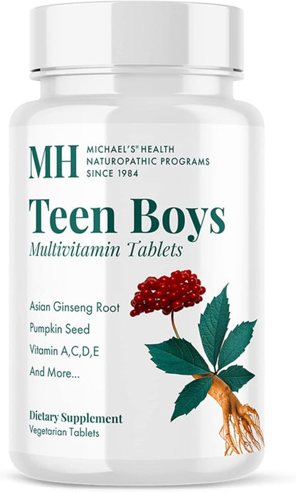 MICHAEL'S Health Naturopathic Programs Teen Boys - 90 Vegetarian Tablets - Daily Multivitamin Supplement - Kosher - 45 Servings