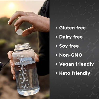 Fluid Tactical- Effervescent Hydration Tablets, Electrolyte Replacement & Dehydration Prevention, 4 Pack, 40 Servings (Lemon Lime)