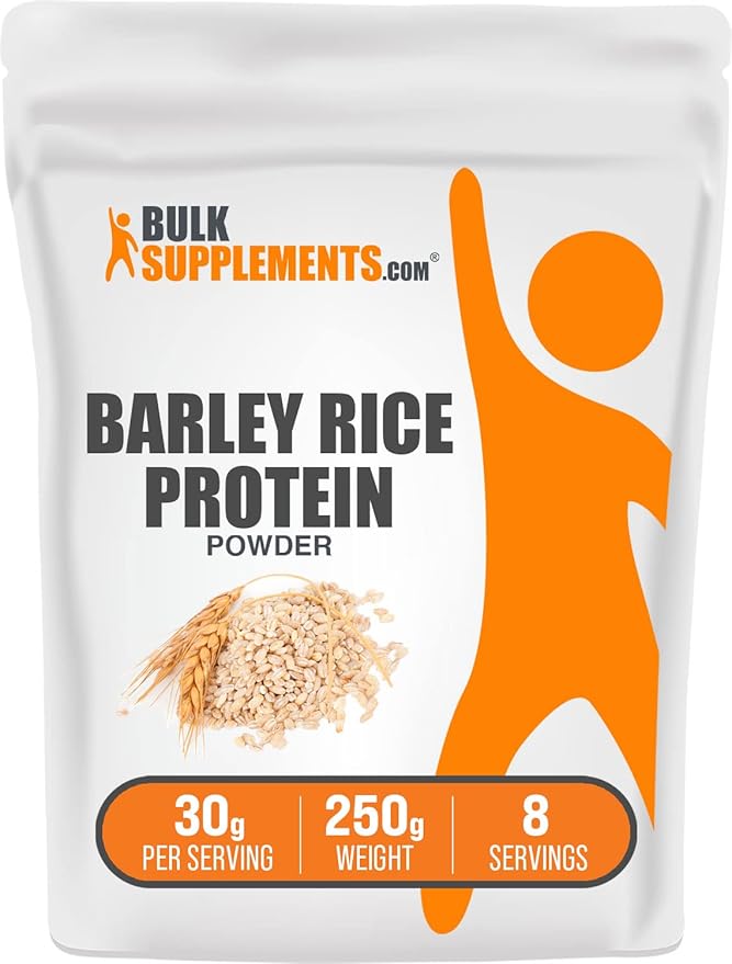 BulkSupplements.com Barley Rice Protein Powder - Vegan Protein Powder, Unflavored Protein Powder - Dairy Free Protein Source, 30g per Serving, 250g (8.8 oz) (Pack of 1)