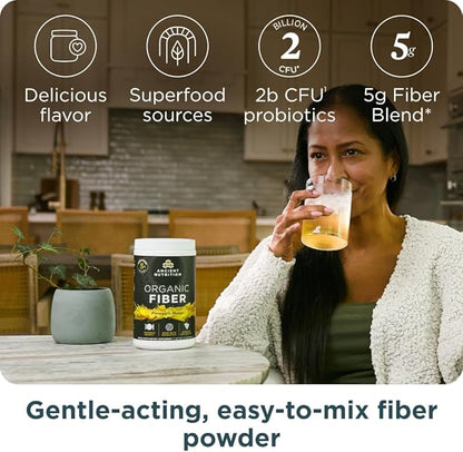 Ancient Nutrition Organic Fiber Powder, Pineapple Mango, Soluble Fiber from Acacia & Konjac Root, Supports Digestive Health, Reduces Bloating, 13.5 oz