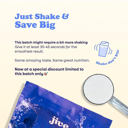 Jive Protein Hydrator Clear Protein Powder - w/Electrolytes, 22g Protein, 100 Calories & 25 Servings - Blue Raspberry - Grass Fed Clear Whey Isolate Protein - Clear Whey Protein Powder