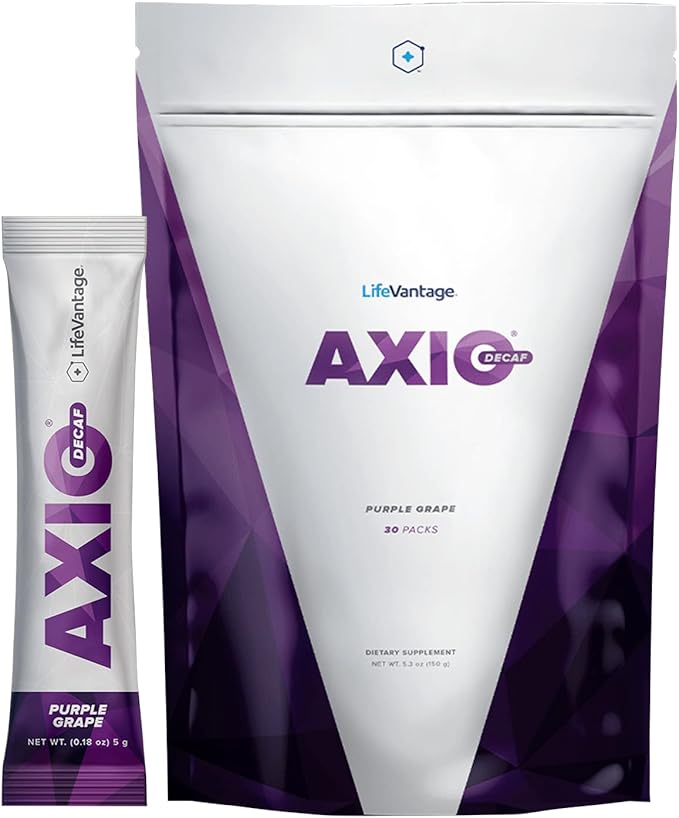 AXIO Regular Energy Drink Powder, Purple Grape, 30 Packets, Instant Energy Powder, Energy Supplement in a Drink Mix, w/B Vitamins, DMAE, L-Theanine, Quercetin, Green Tea & Pine Bark Extract