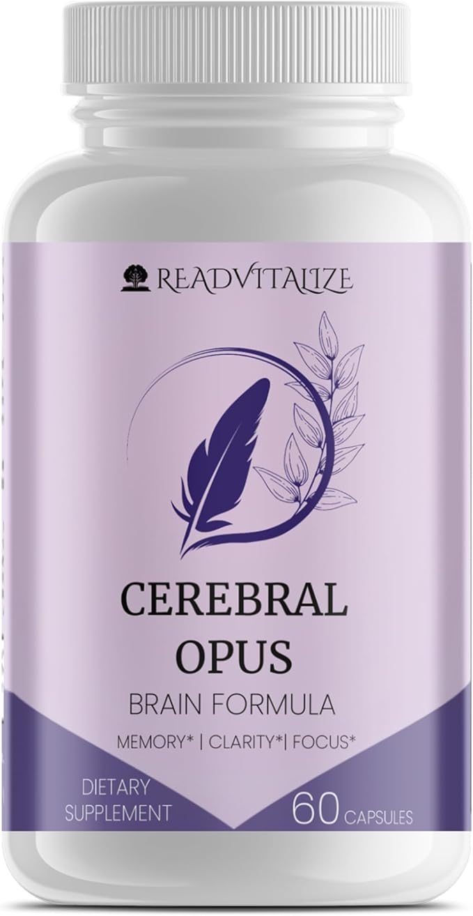 Cerebral Opus Brain Supplements for Memory and Focus - with Vitamin D, Folic Acid & Phosphatidylserine - Advanced Memory Formula to Boost Energy & Reduce Brain Fog (60 Capsules)
