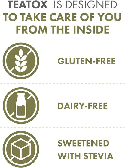 Teatox Detox & Cleanse Support Powder, Digestion Booster W/Green Tea, Spirulina, Artichoke, Jamaican Flower & Grape Seeds, Support Supplement & Meal Replacement Powder, Green Apple Flavor 16oz