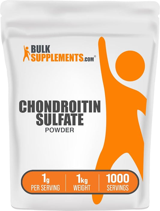 BulkSupplements.com Chondroitin Sulfate Powder - Chondroitin Sulfate Supplements, Chondroitin Sulfate 1000mg - Gluten Free, 1000mg per Serving, 1kg (2.2 lbs) (Pack of 1)