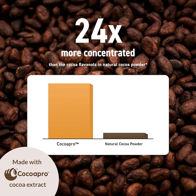 CocoaVia Memory+ Brain Supplement, 60 Day, 750 mg Cocoa Flavanols, Memory & Brain Booster, Vegan, Plant Based,180 Capsules