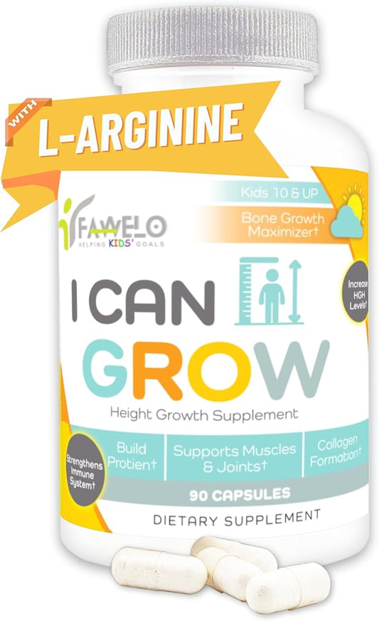 I Can Grow Height Growth Supplement for Kids 10+ & Teens | Height Growth Maximizer for true height | Kids Vitamins Multivitamin and Height Development | Heightener Supplement | l Arginine Supplements